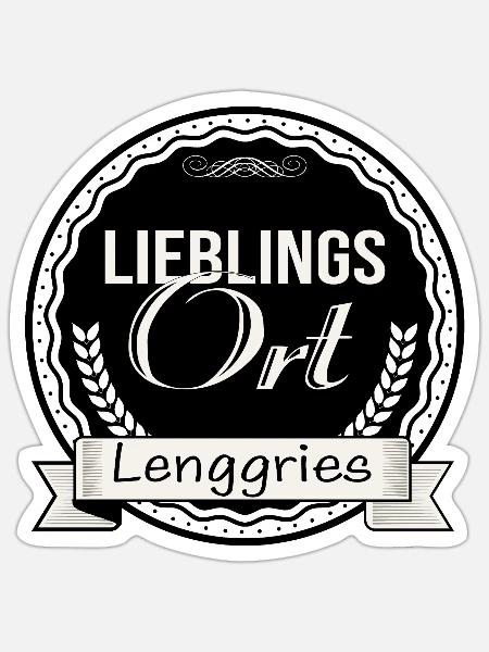 Lieblingsort Lenggries - Sticker Größe S (10 x 10 cm) - Mattweiß