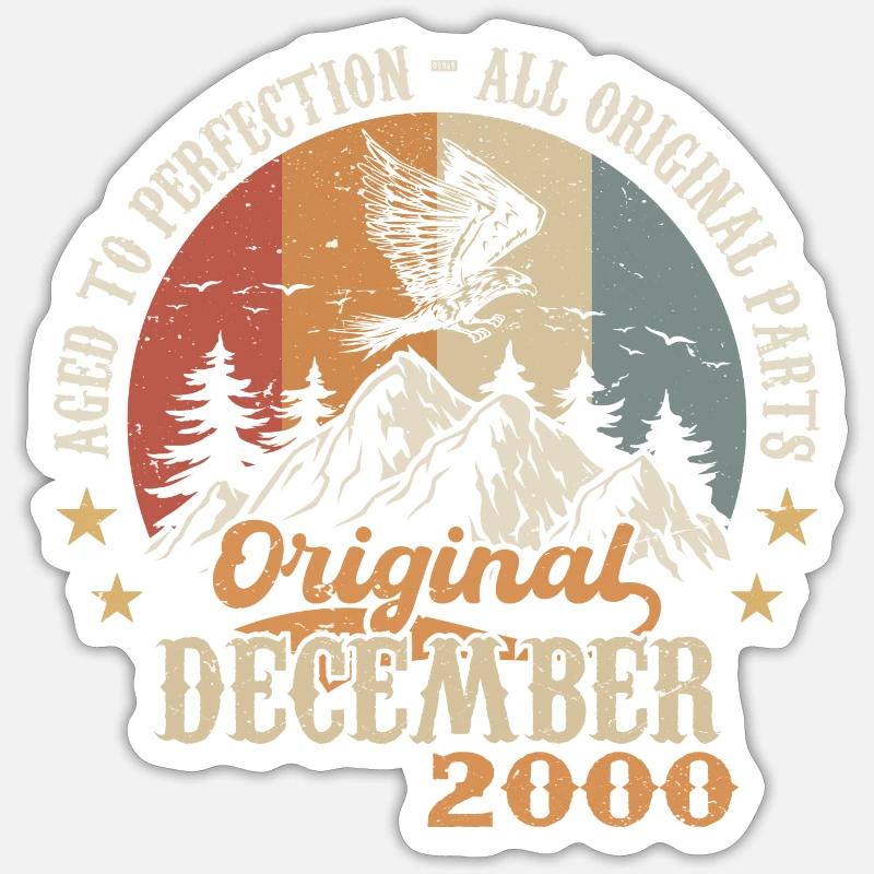 Dezember 2000 Jubiläum 2000 Legenden Dezember Sticker Größe S (10 x 10 cm)