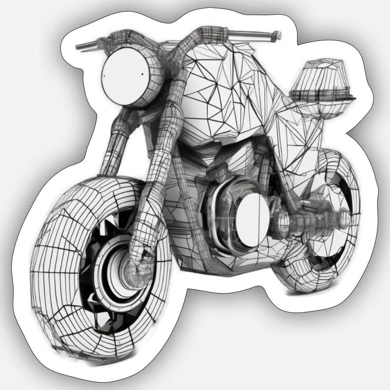 Modern Motorcycle Sticker size S (10 x 10 cm)