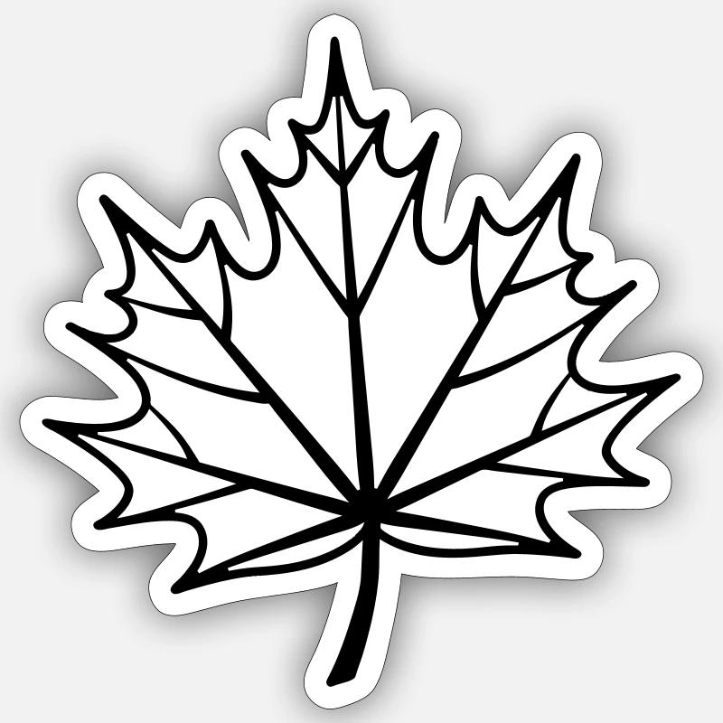 Leaf - Sticker size S (10 x 10 cm) - white matte