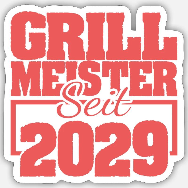 Kohlegrill 2029 - Sticker Größe S (10 x 10 cm) - Mattweiß