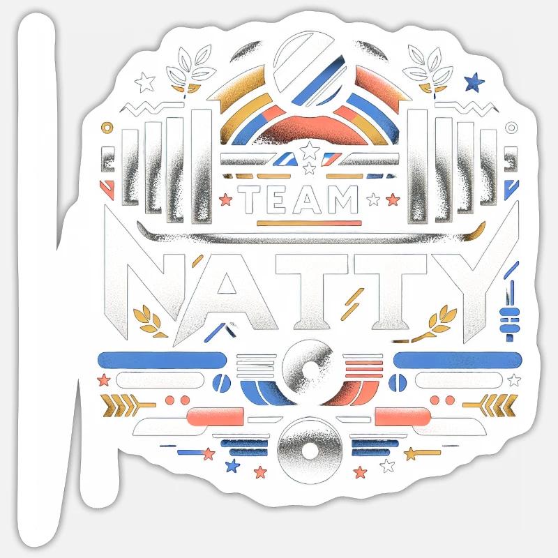 Team Natty 7 - Sticker Größe S (10 x 10 cm) - Mattweiß