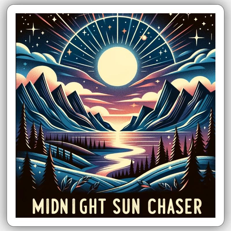 Mitternachtssonne Jäger Sticker Größe S (10 x 10 cm)