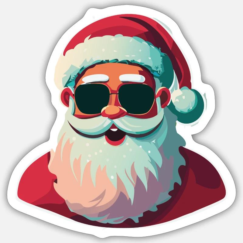Santa Clause Basic - Sticker Größe S (10 x 10 cm) - Mattweiß