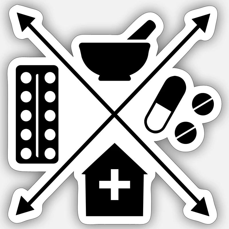 Pharmacy - Sticker size S (10 x 10 cm) - white matte