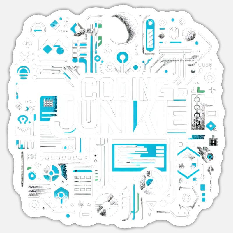 Coding Junkie 16 - Sticker Größe S (10 x 10 cm) - Mattweiß