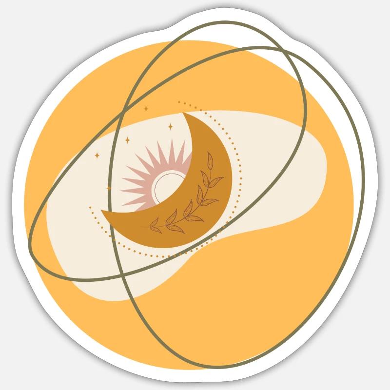 Boho Mond Sticker Größe S (10 x 10 cm)