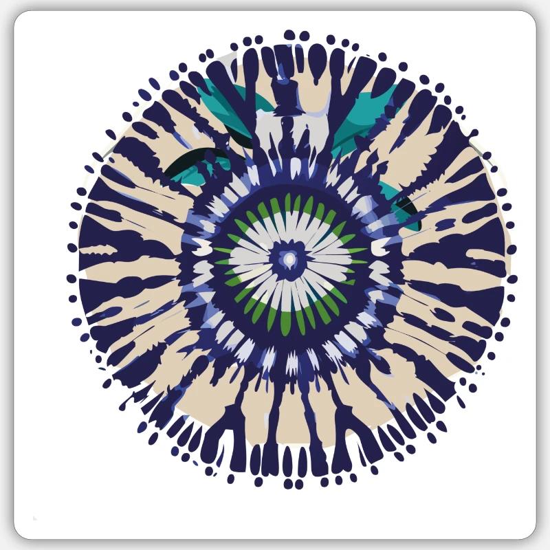 tie dye pattern - Sticker Größe S (10 x 10 cm) - Mattweiß