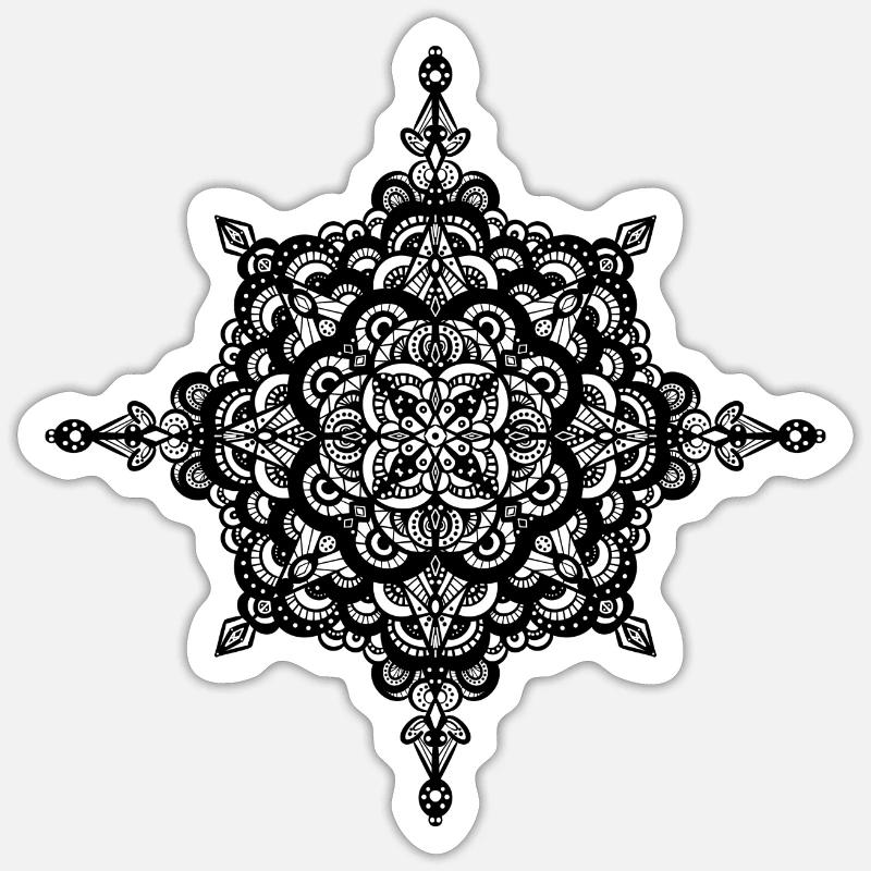 Mandala - Sticker taille S (10 x 10 cm) - blanc mat