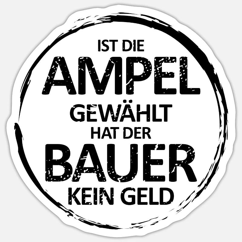 Bauernproteste Agrardiesel Demo - Sticker Größe S (10 x 10 cm) - Mattweiß