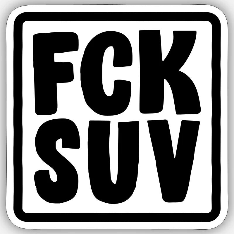 FCK SUV - Sticker size S (10 x 10 cm) - white matte