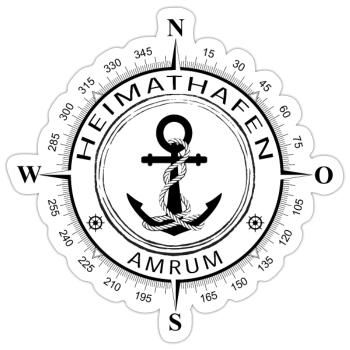 Heimathafen Amrum - Sticker Größe S (10 x 10 cm) - Mattweiß - Vorne