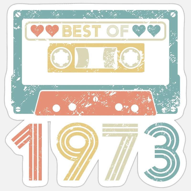 Le meilleur de 1973 - Sticker taille S (10 x 10 cm) - blanc mat