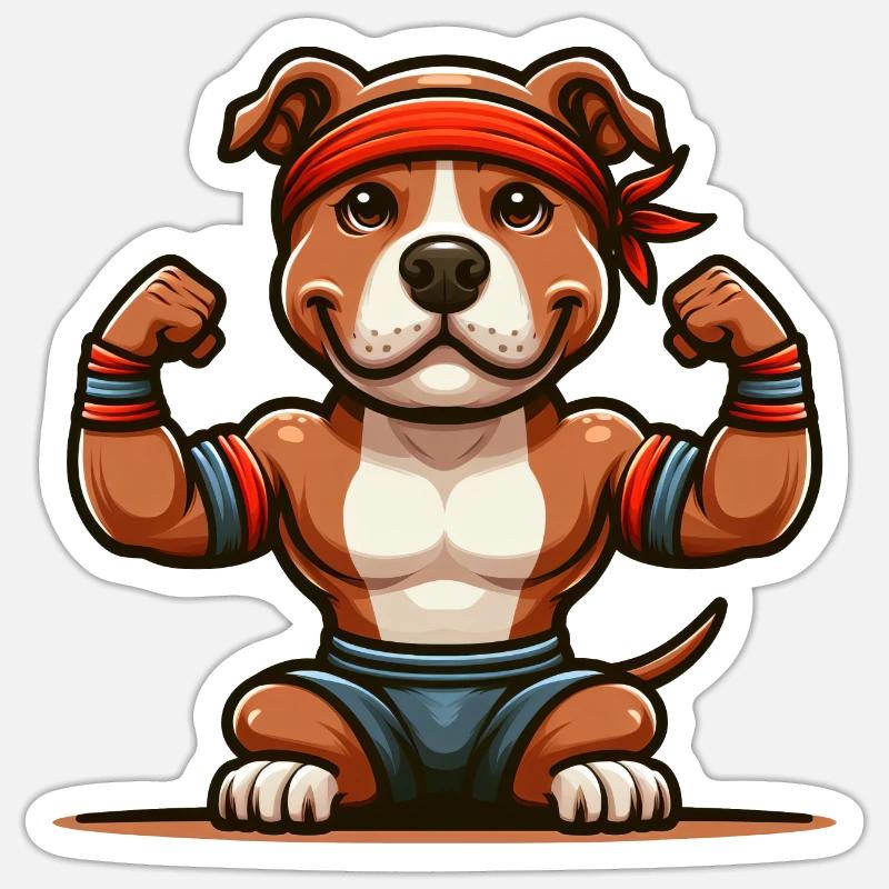 Pitbull Le Carrossier - Sticker taille S (10 x 10 cm) - blanc mat