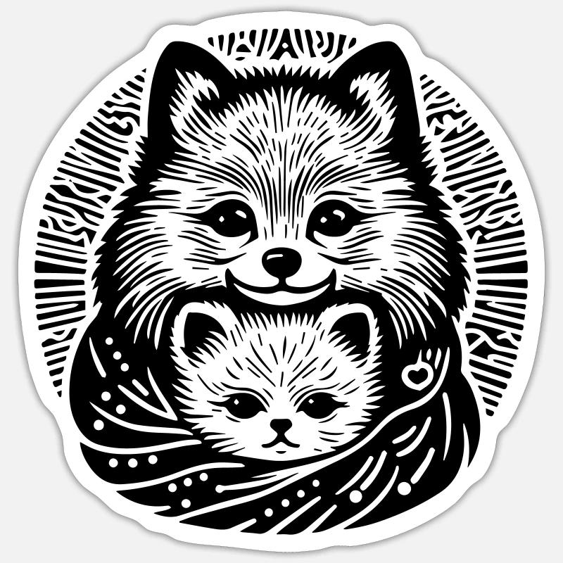 Pom and Pup Sticker size S (10 x 10 cm)