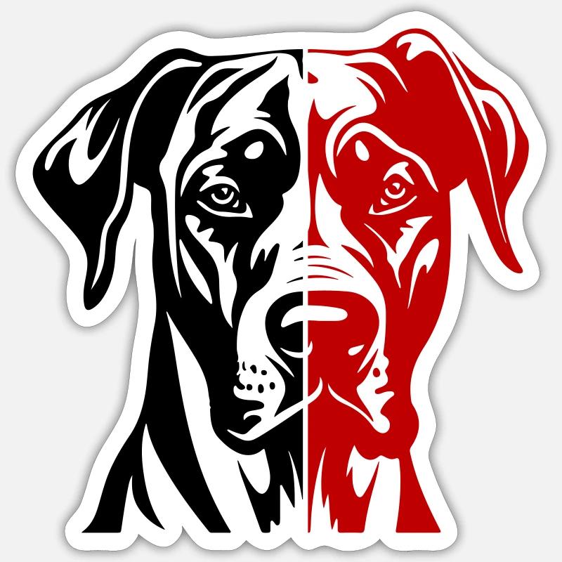 Great Dane Hund Kopf - Sticker Größe S (10 x 10 cm) - Mattweiß