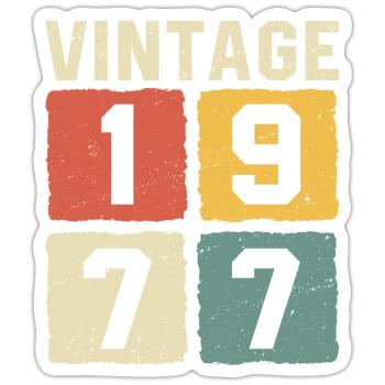 Vintage 1977 Born 1977 - Sticker size S (10 x 10 cm) - white matte - Front
