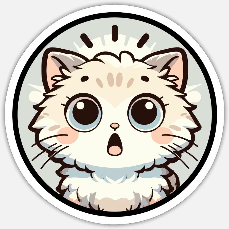 Chat surpris Sticker taille S (10 x 10 cm)