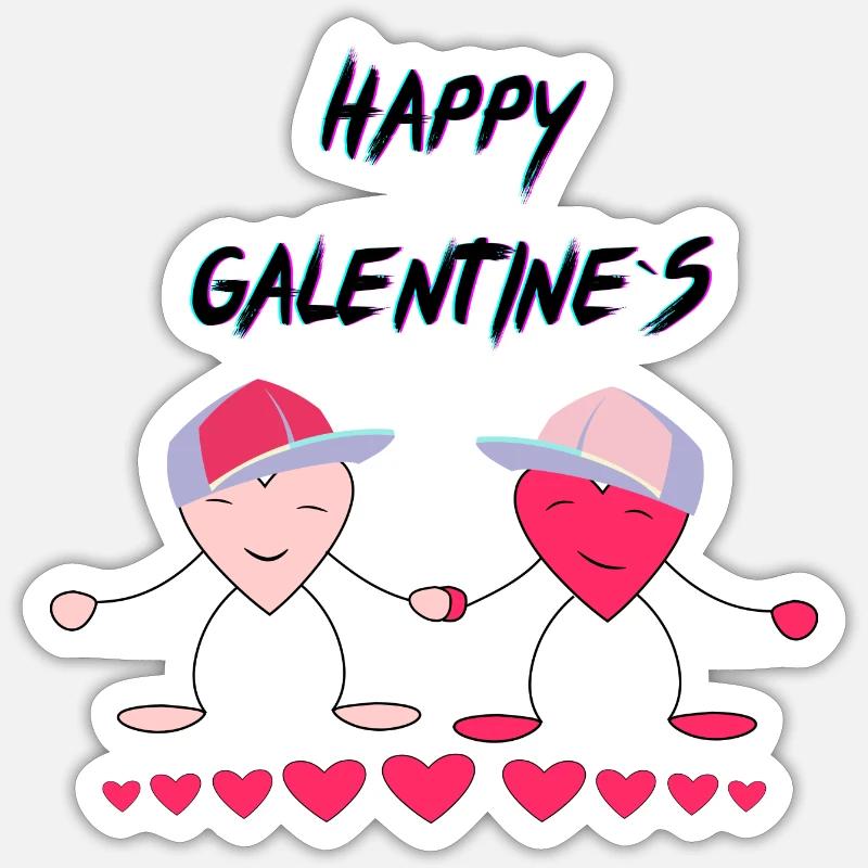 Coole Happy Galentines - Sticker Größe S (10 x 10 cm) - Mattweiß
