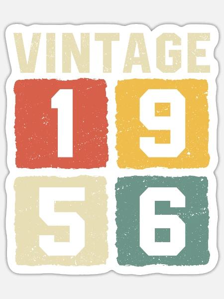 Vintage 1956 retro t-shirt 1956 - Sticker Größe S (10 x 10 cm) - Mattweiß