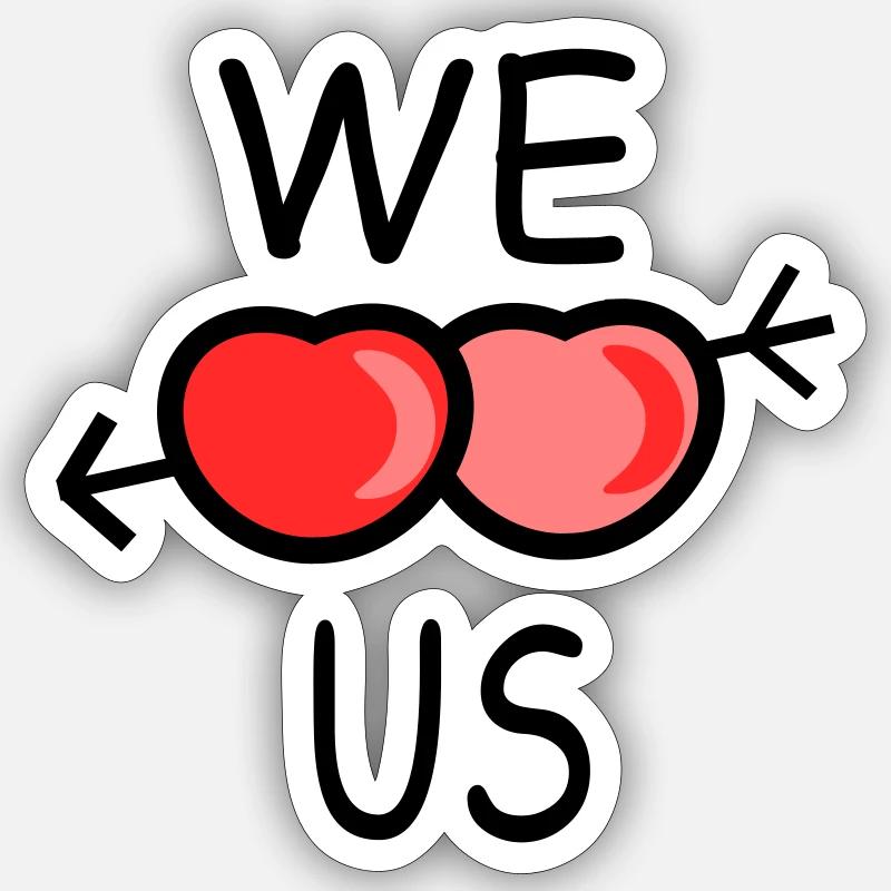 Nous nous aimons - Sticker taille S (10 x 10 cm) - blanc mat