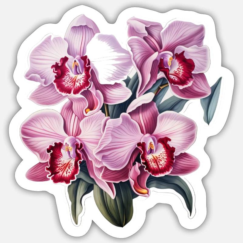 Orchidee Sticker Größe S (10 x 10 cm)