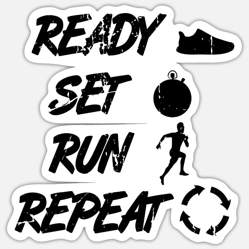 Funny Runner Routine - Sticker size S (10 x 10 cm) - white matte