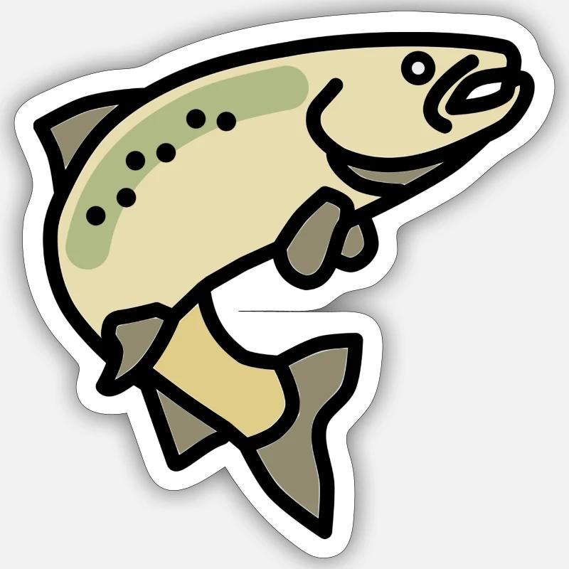 Springender Lachs - Sticker Größe S (10 x 10 cm) - Mattweiß