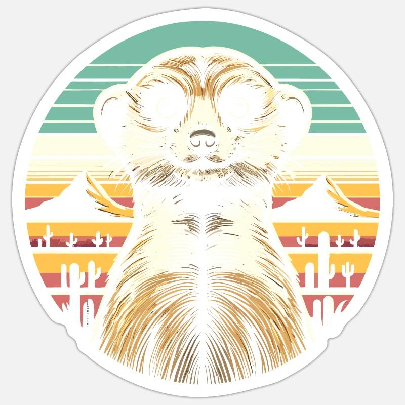 Suricate - Sticker taille S (10 x 10 cm) - blanc mat