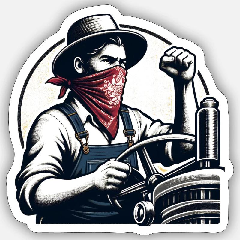 Freier Bauer - Sticker Größe S (10 x 10 cm) - Mattweiß