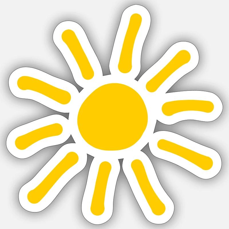 Sonne - Sticker Größe S (10 x 10 cm) - Mattweiß