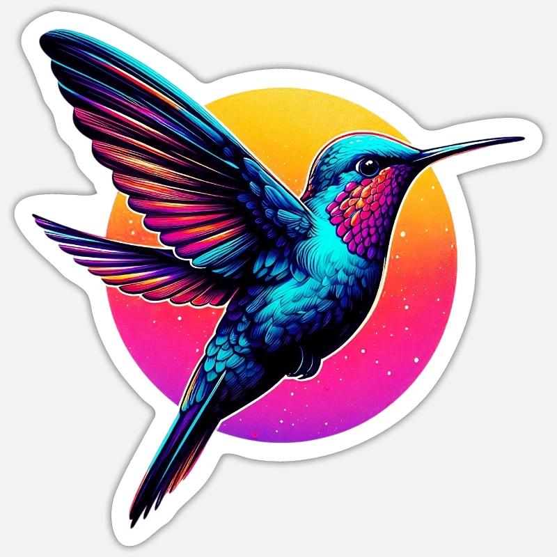 Colibri - Sticker taille S (10 x 10 cm) - blanc mat