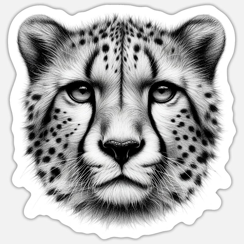 Cheetah - Sticker size S (10 x 10 cm) - white matte