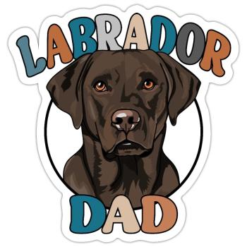Chocolate Labrador Dad Hunde Hund Labbi Wilsigns - Sticker Größe S (10 x 10 cm) - Mattweiß - Vorne