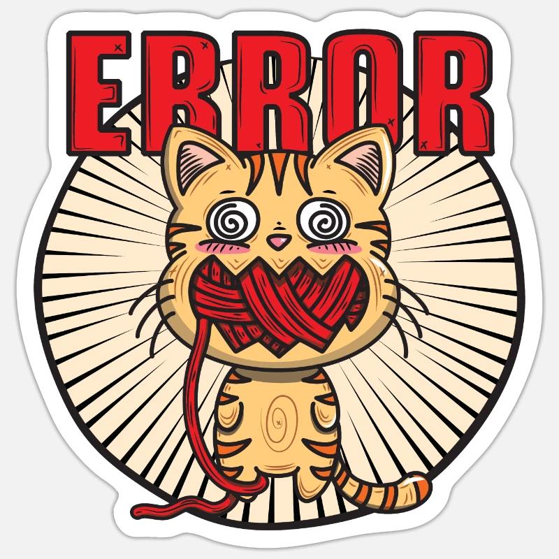 Erreur de chat - Sticker taille S (10 x 10 cm) - blanc mat