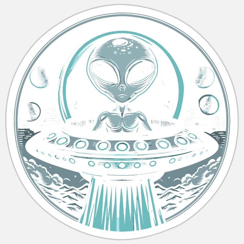 Alien - Sticker taille S (10 x 10 cm) - blanc mat