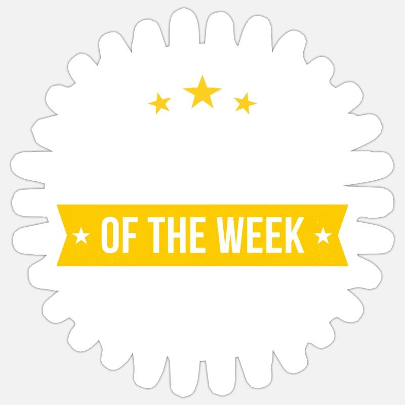 Mitarbeiter der Woche - Sticker Größe S (10 x 10 cm) - Mattweiß