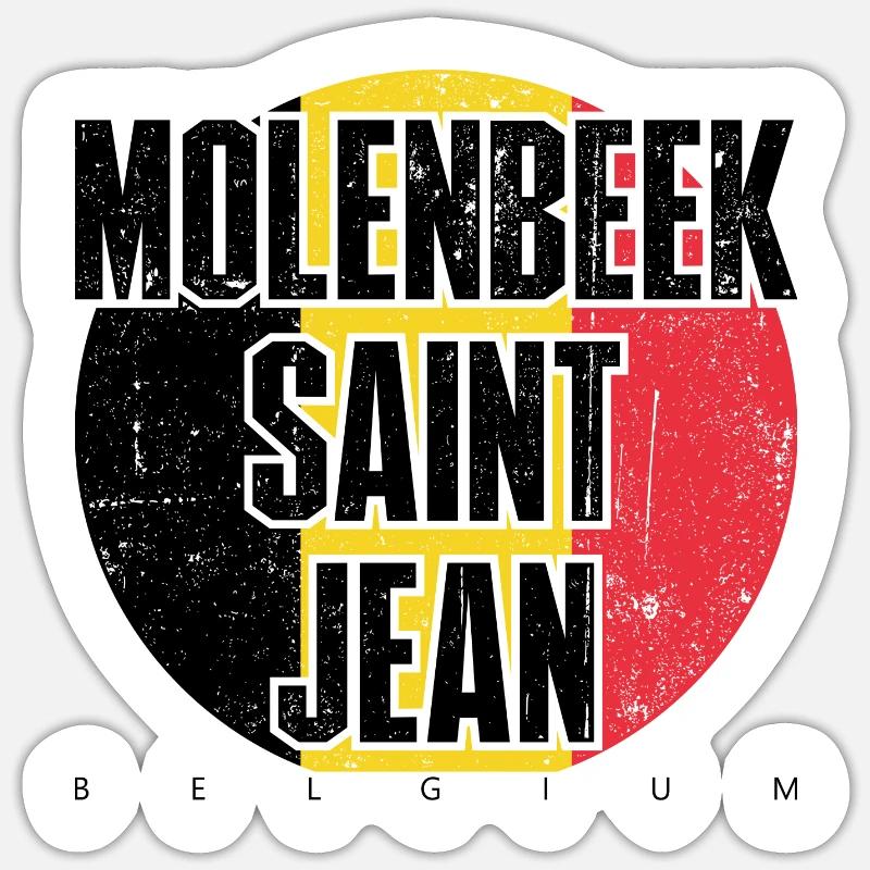 Bold Block Typography with Red Circle Sticker size S (10 x 10 cm)