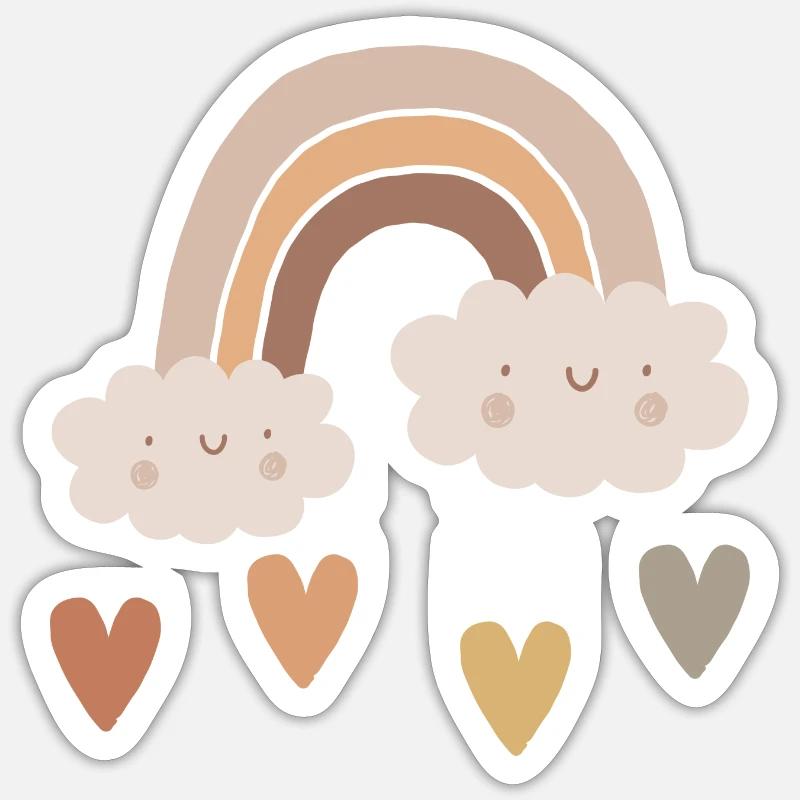 Farbpfade: Boho Regenbogen - Sticker Größe S (10 x 10 cm) - Mattweiß