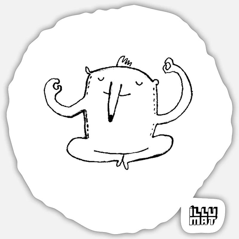 Ommmm black - Sticker Größe S (10 x 10 cm) - Mattweiß