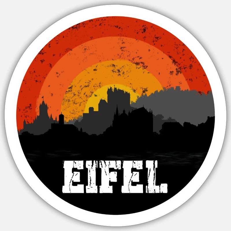 Eifel Original Skyline - Sticker Größe S (10 x 10 cm) - Mattweiß