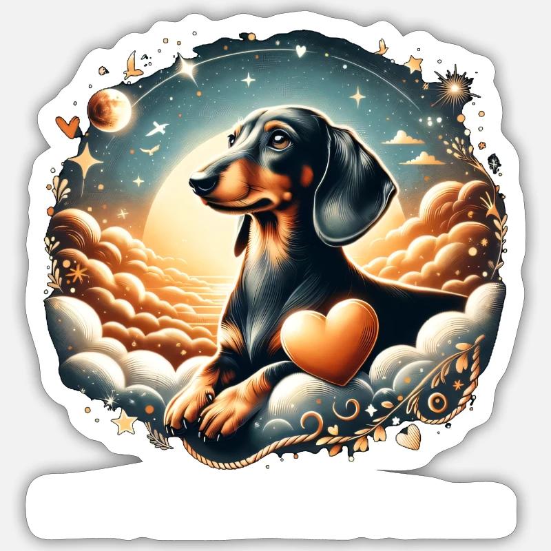 Rainbow Bridge Gestion du deuil teckel Sticker taille S (10 x 10 cm)