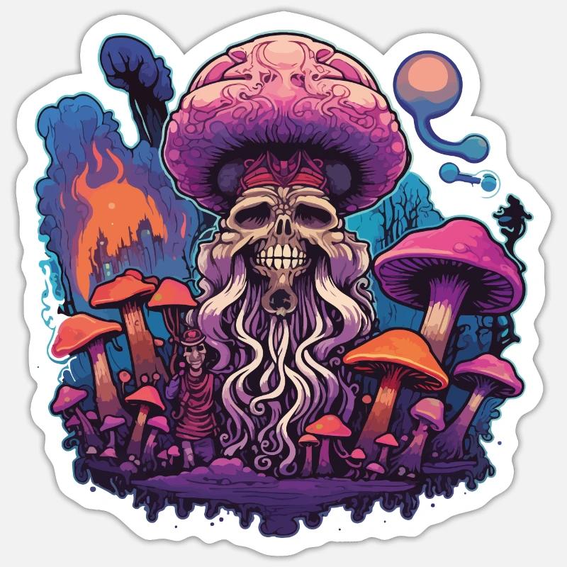 Rêve psychédélique - Sticker taille S (10 x 10 cm) - blanc mat