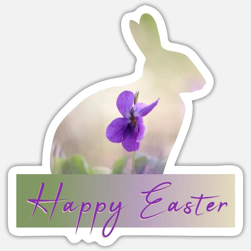 Happy Easter - Sticker Größe S (10 x 10 cm) - Mattweiß