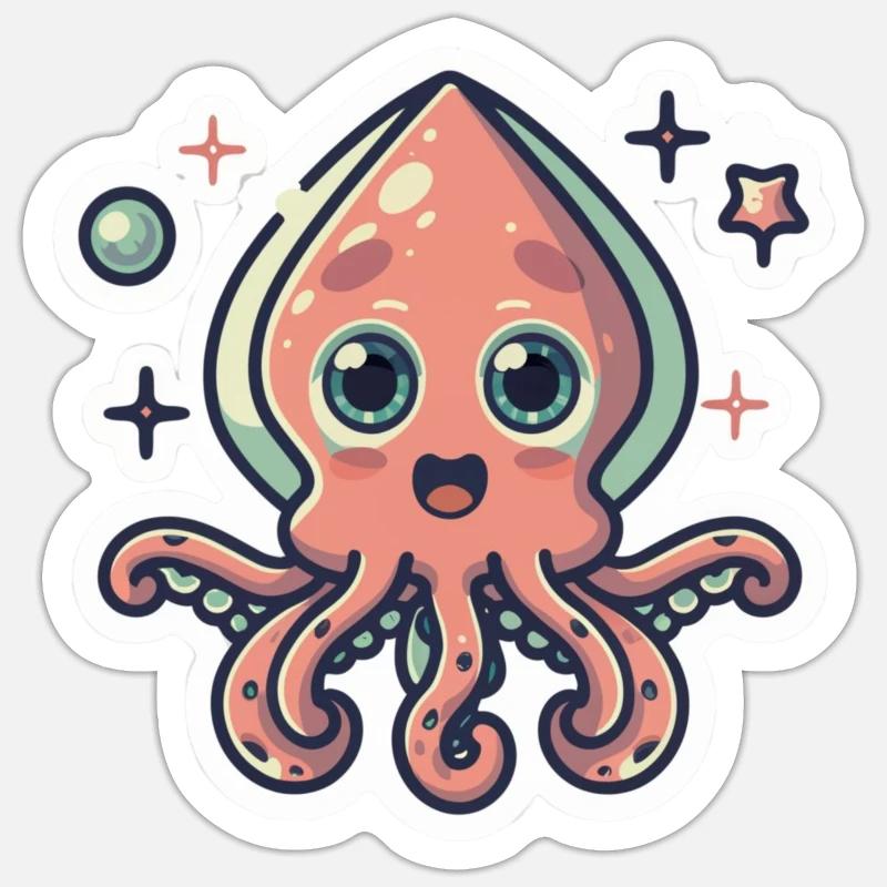 Squid Lover - Sticker size S (10 x 10 cm) - white matte