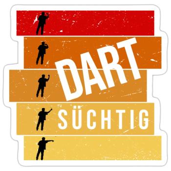 Dart süchtig - Sticker Größe S (10 x 10 cm) - Mattweiß - Vorne