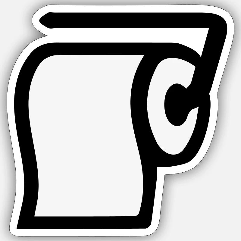 Klopapier - Sticker Größe S (10 x 10 cm) - Mattweiß