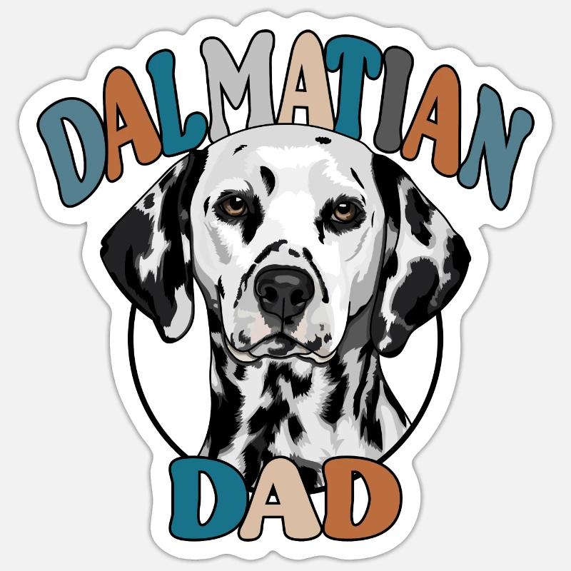 Dalmatian Dad Hunde Hund Wilsigns Sticker Größe S (10 x 10 cm)