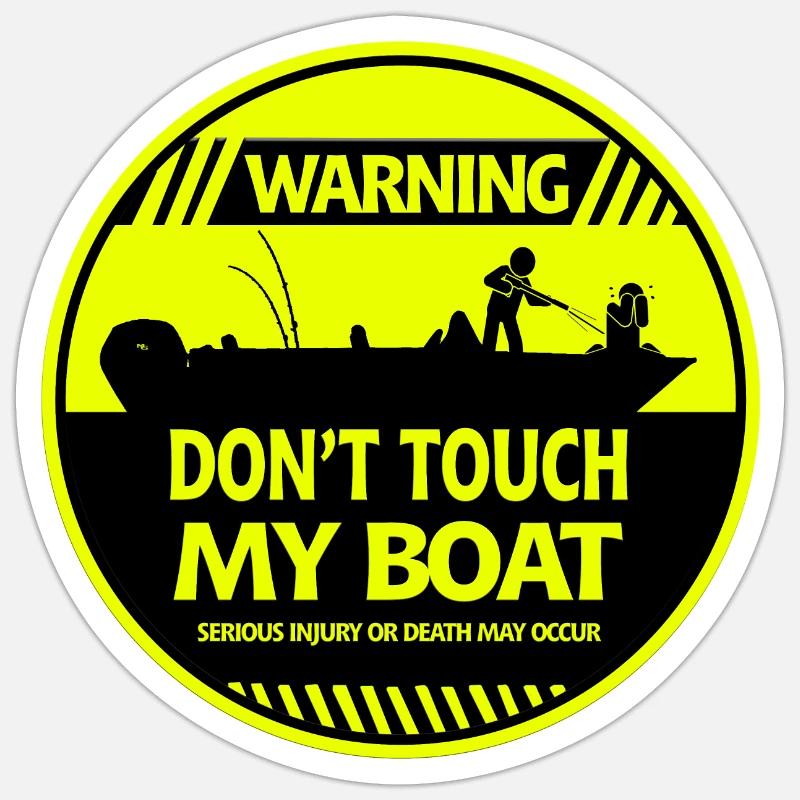 Boat Warning - Sticker size S (10 x 10 cm) - white matte