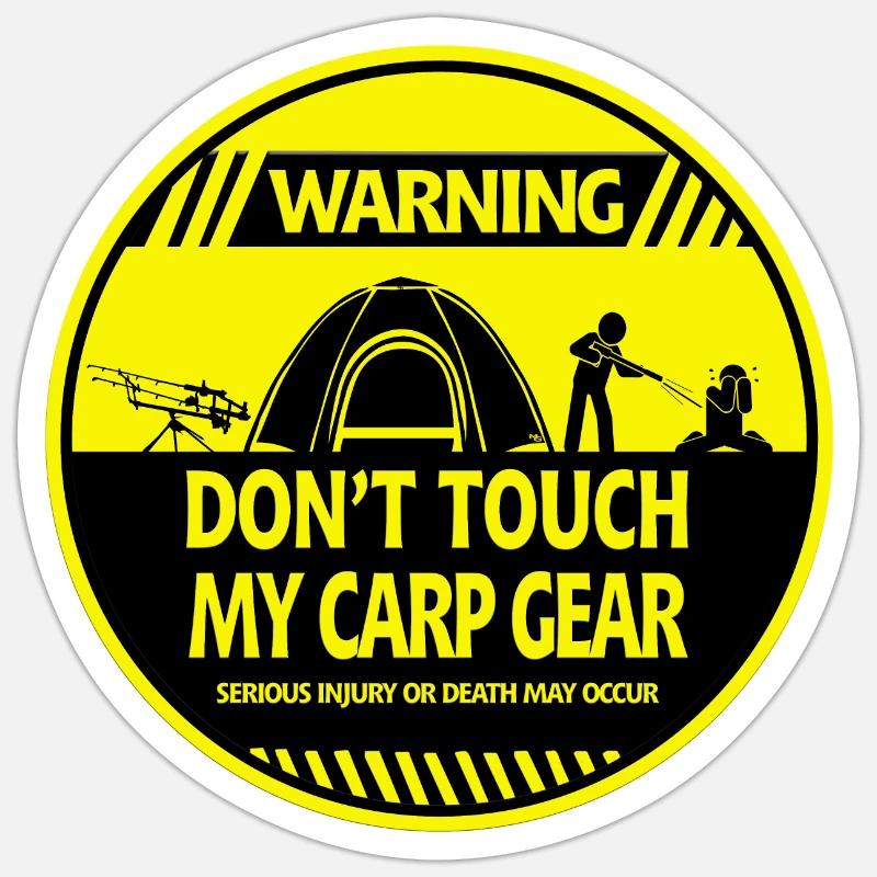 Carp warning - Sticker size S (10 x 10 cm) - white matte